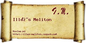 Illés Meliton névjegykártya